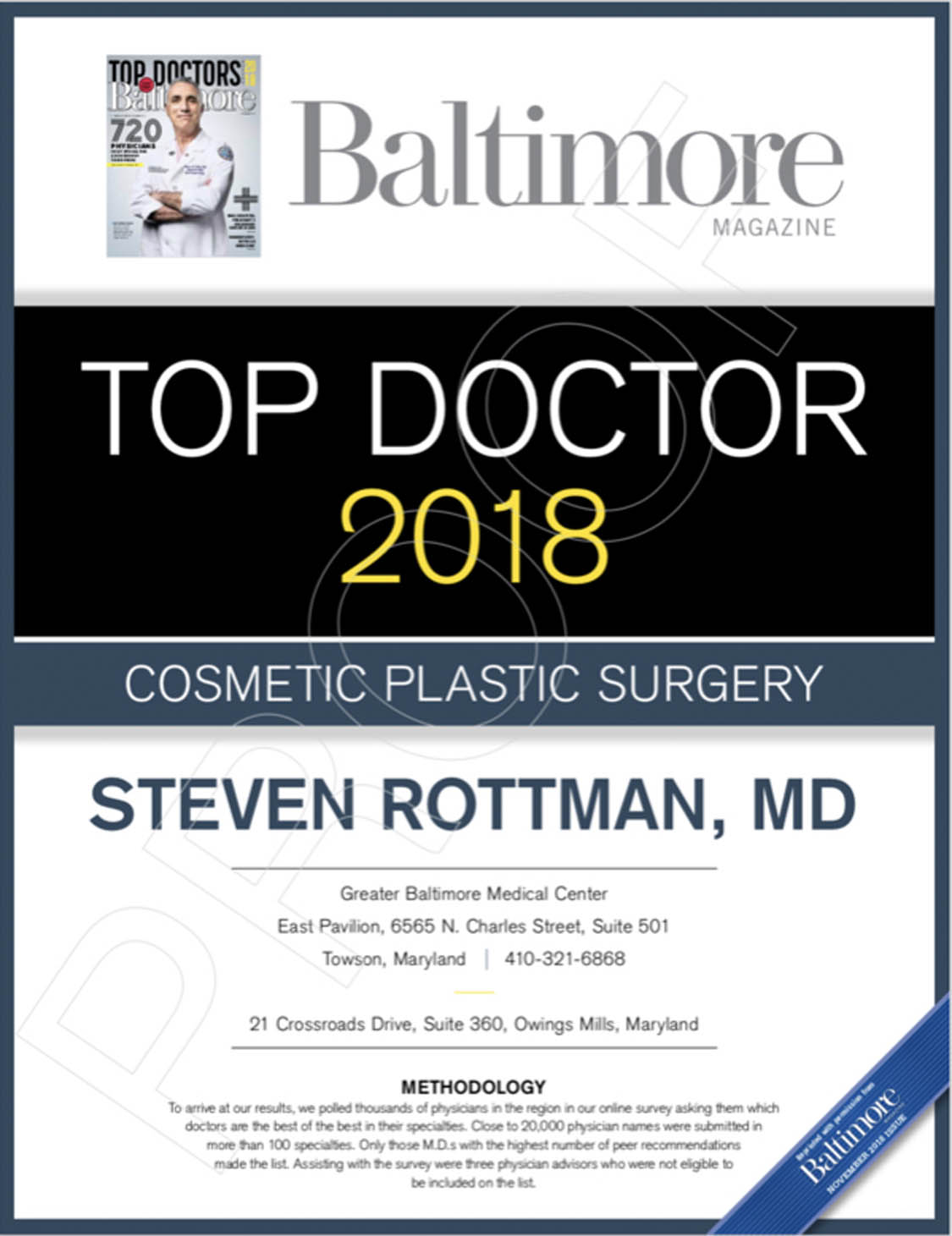 Awards & Publications, Dr. Steven Rottman
